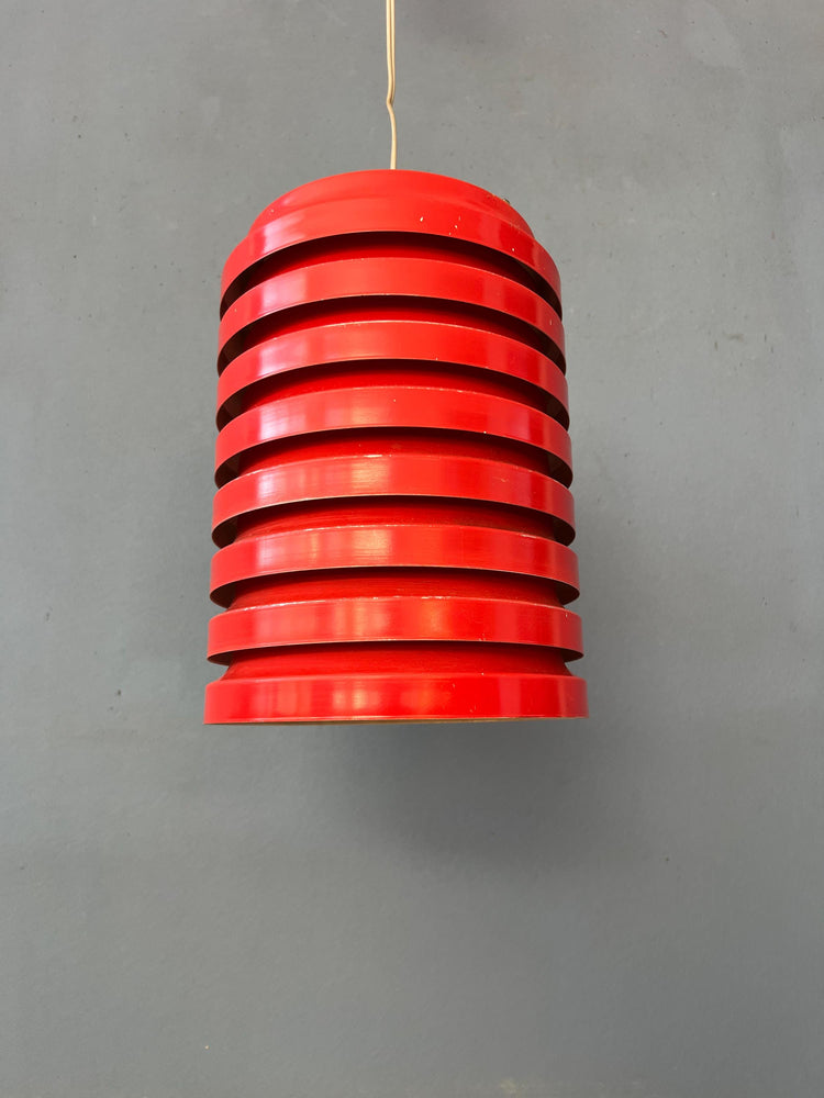 Vintage Red Danish Mid Century Pendant Lamp
