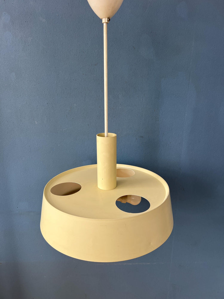Large Beige Louis Kalff Vintage Pendant Lamp