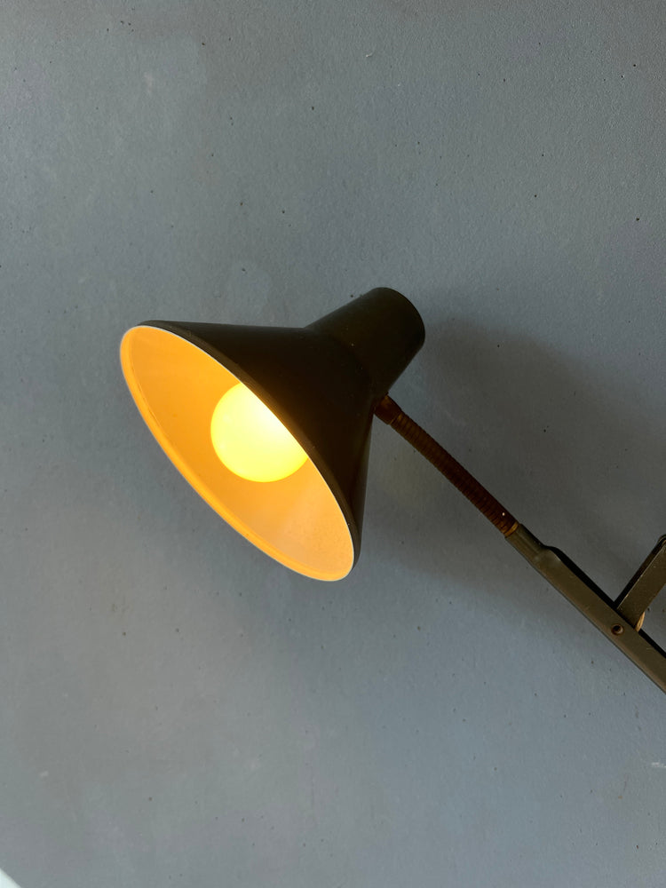 Mid Century Dark Gray Metal Scissor Extendable Wall Lamp