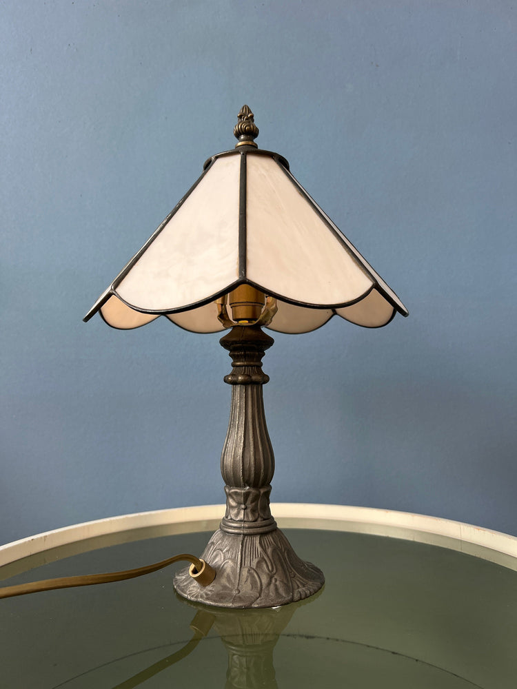 Small Stained Glass Tiffany Art Deco Table Lamp