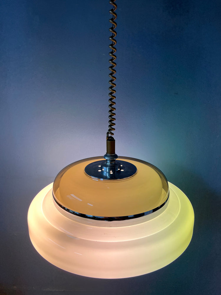Mid Century Herda Pendant Light / Space Age Ceiling Lamp / Vintage Lighting