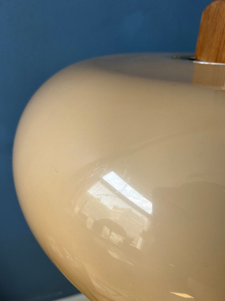 Vintage Temde Space Age UFO Pendant Lamp - Beige Acrylic Glass Light Fixture