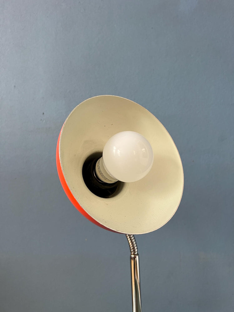 Small Mid Century Red Adjustable Desk Lamp