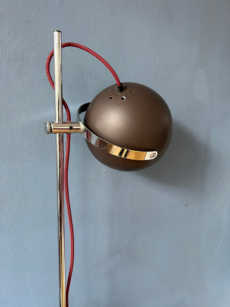 Brown Mid Century Space Age Eyeball Floor Lamp