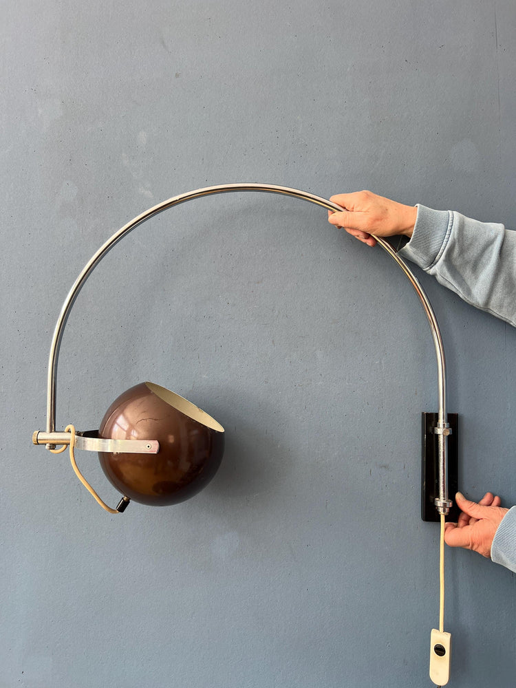 Vintage Herda Arc Eyeball Wall Lamp