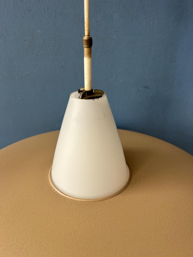 Vintage Opaline Glass Louis Kalff Philips UFO Pendant Lamp