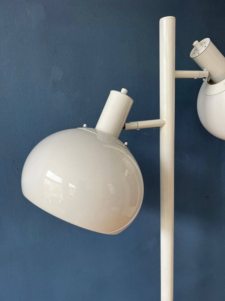 White Mid Century Space Age Mushroom Floor Lamp