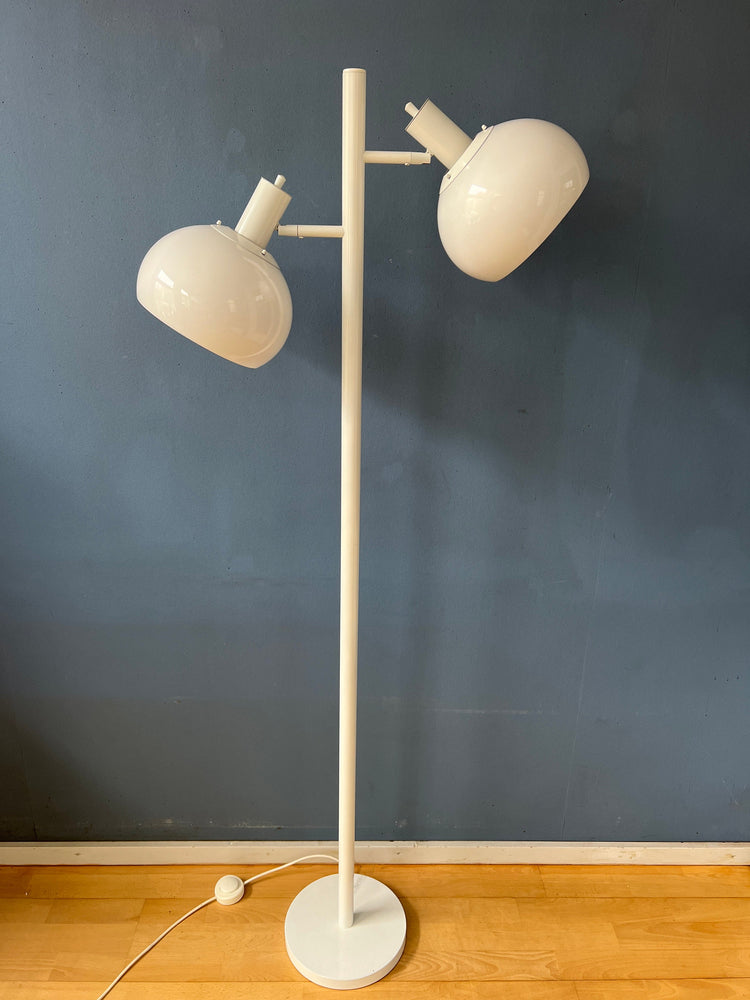 White Mid Century Space Age Mushroom Floor Lamp