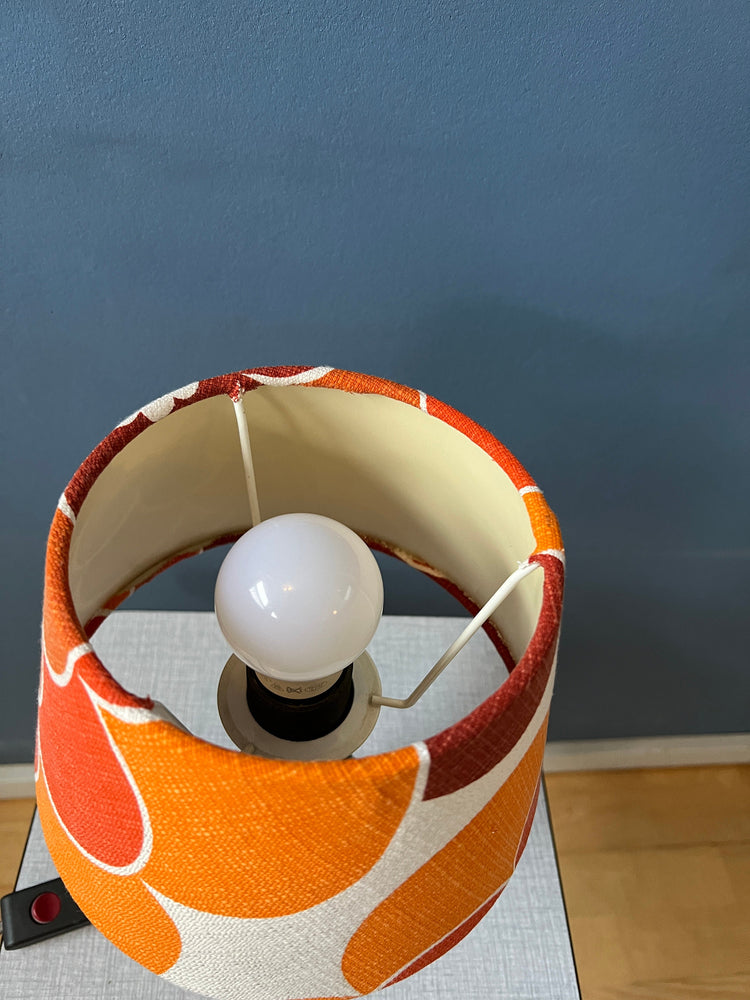 Vintage Space Age Table Lamp with Orange Textile Shade