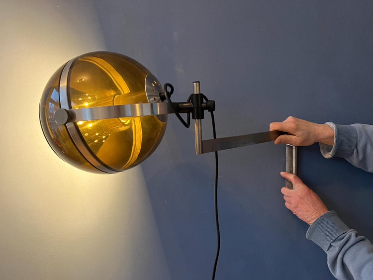 Vintage Mid Century Dijkstra Globe Space Age Wall Lamp