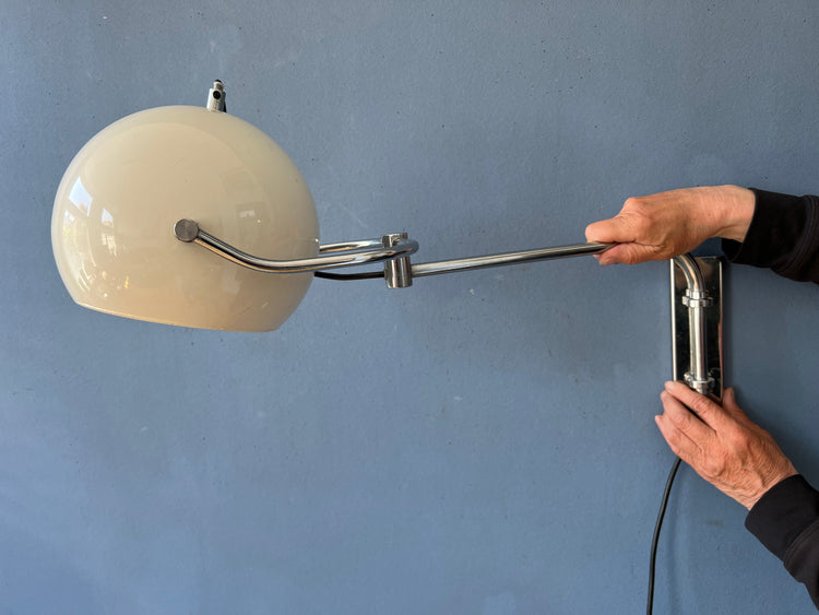 GEPO Eyeball Wall Lamp - Beige Space Age Light - Mid Century Sconce