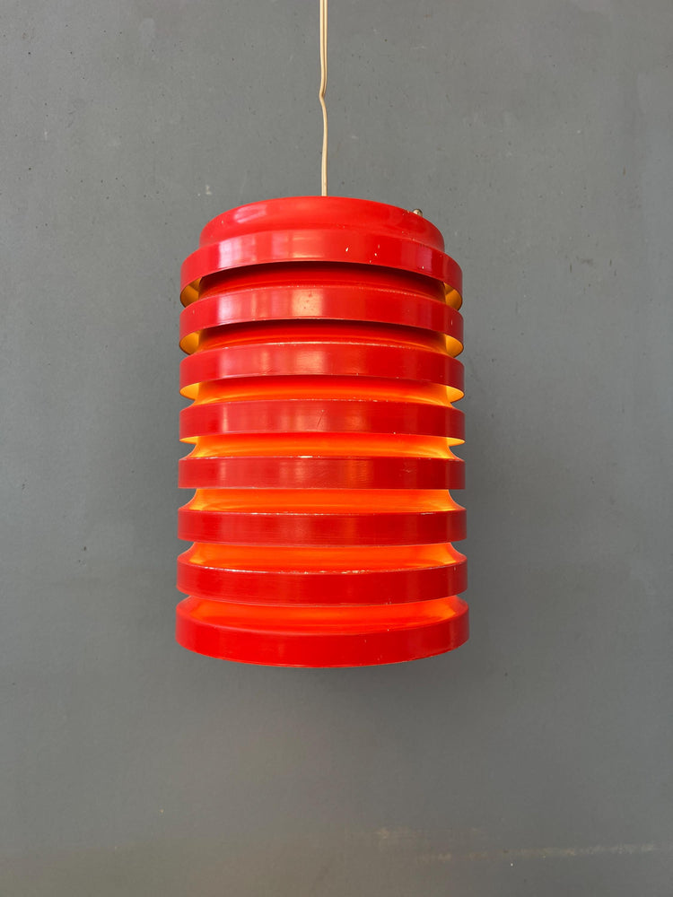 Vintage Red Danish Mid Century Pendant Lamp