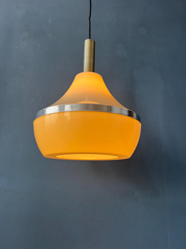 Vintage Beige Plexiglass Space Age Pendant Lamp