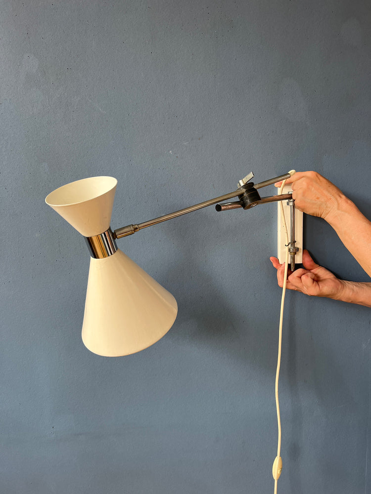 Beige Herda Diabolo Mid Century Swing Arm Wall Lamp