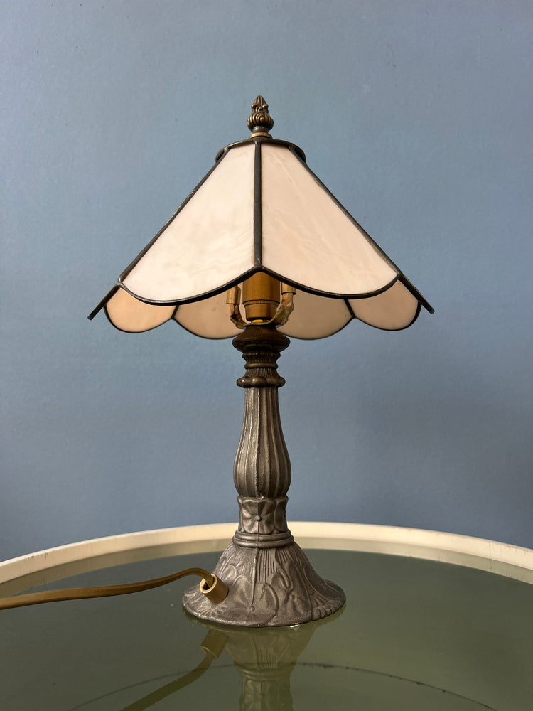 Small Stained Glass Tiffany Art Deco Table Lamp