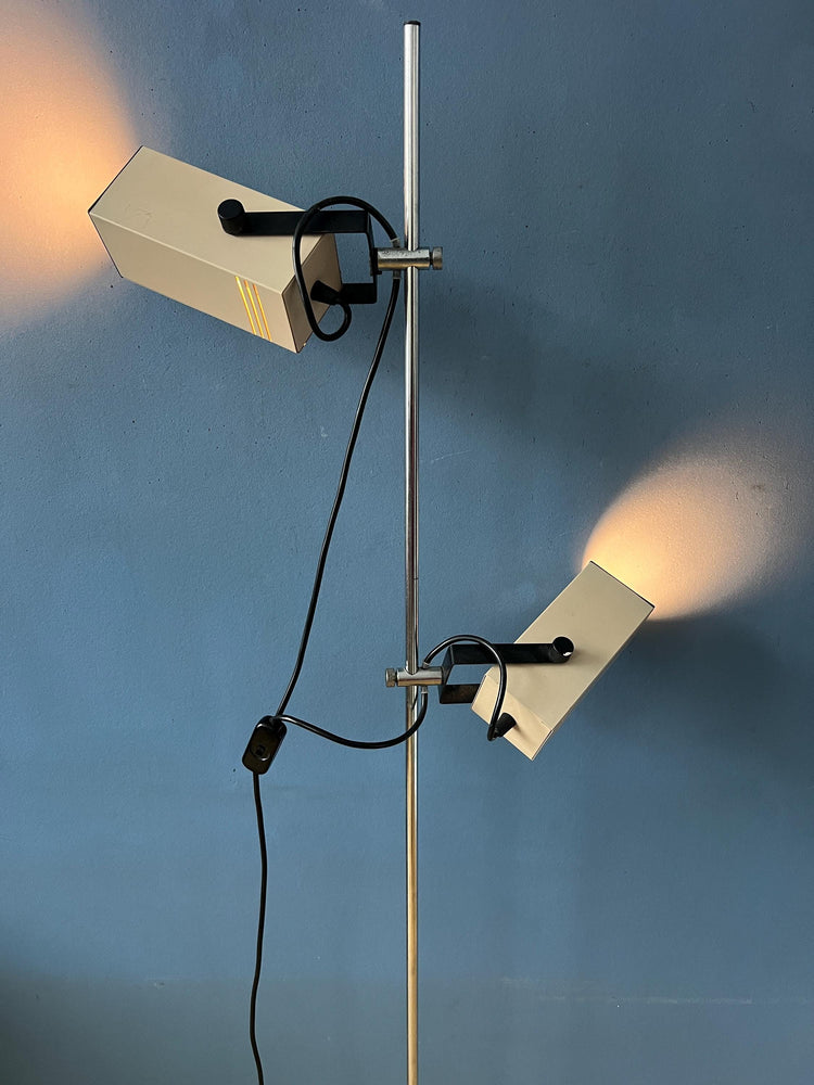 Cream Taupe 70s Vintage Philips Space Age Floor Lamp