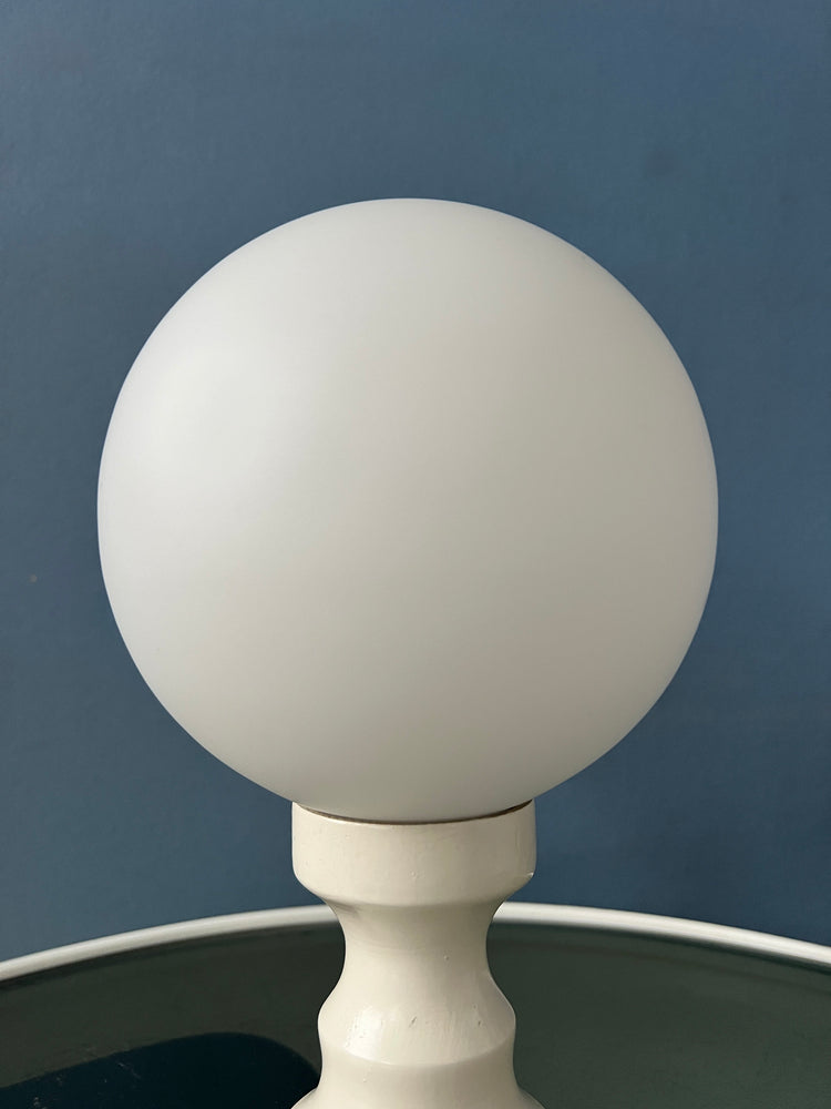 White Space Age Opaline Glass Table Lamp