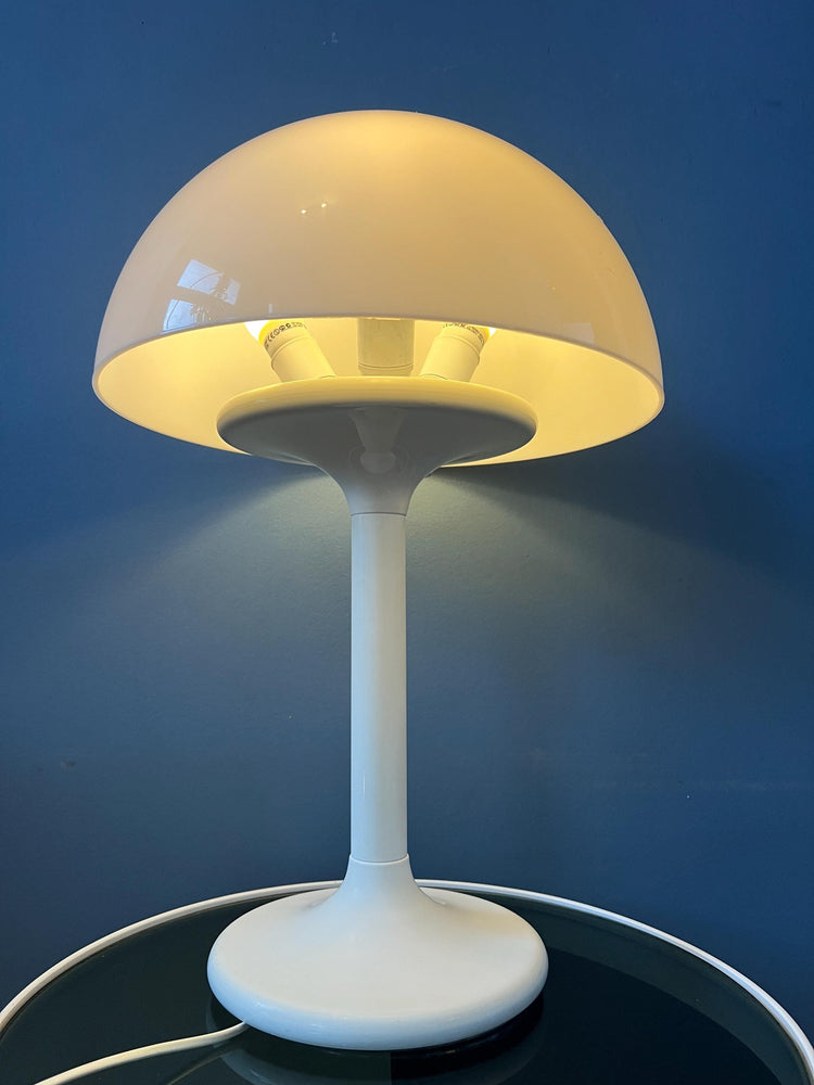Vintage White Dijkstra Space Age Mushroom Table Lamp