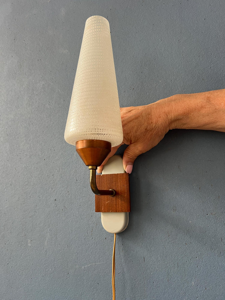 Vintage Mid Century Glass Wall Sconce