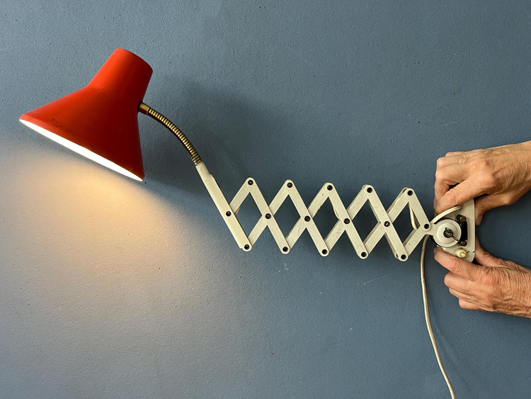 Scissor Wall Lamp - Red and White Sconce - Hala Zeist Wall Light