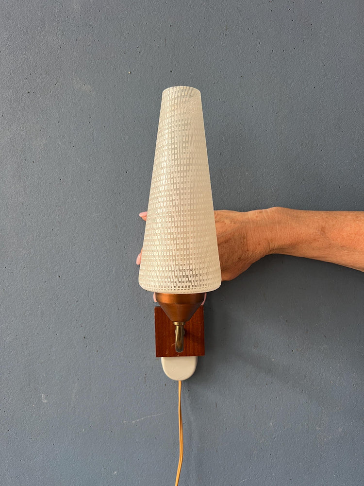 Vintage Mid Century Glass Wall Sconce
