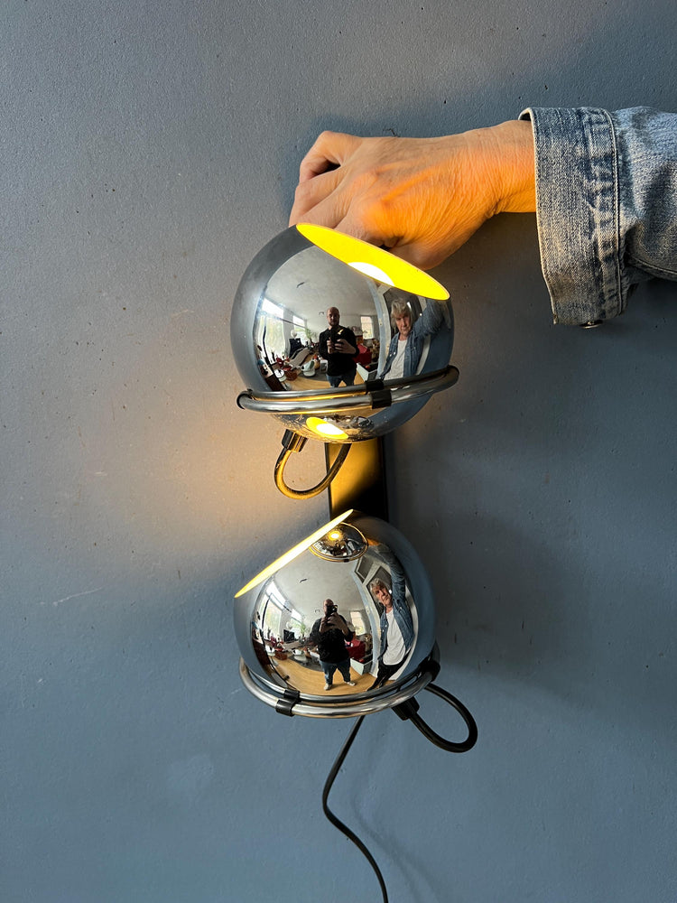 Vintage Chrome GEPO Eyeball Wall Sconce