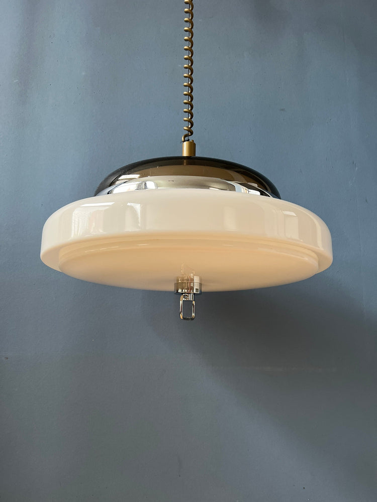 Mid Century Herda Pendant Light / Space Age Ceiling Lamp / Vintage Lighting