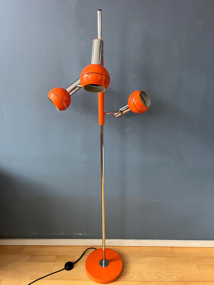 Vintage Orange Wilko Eyeball Space Age Floor Lamp