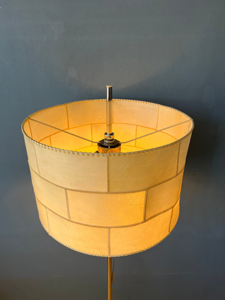 Mid Century Staff Leuchten Leather Floor Lamp