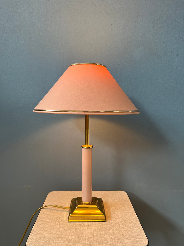 Pink and Gold Hollywood Regency Table Lamp