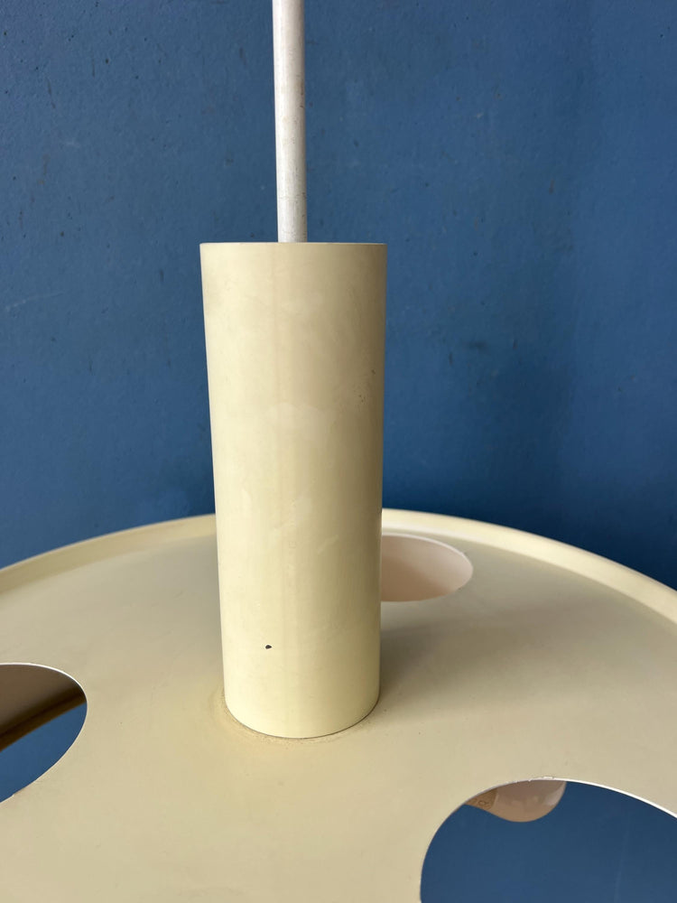 Large Beige Louis Kalff Vintage Pendant Lamp