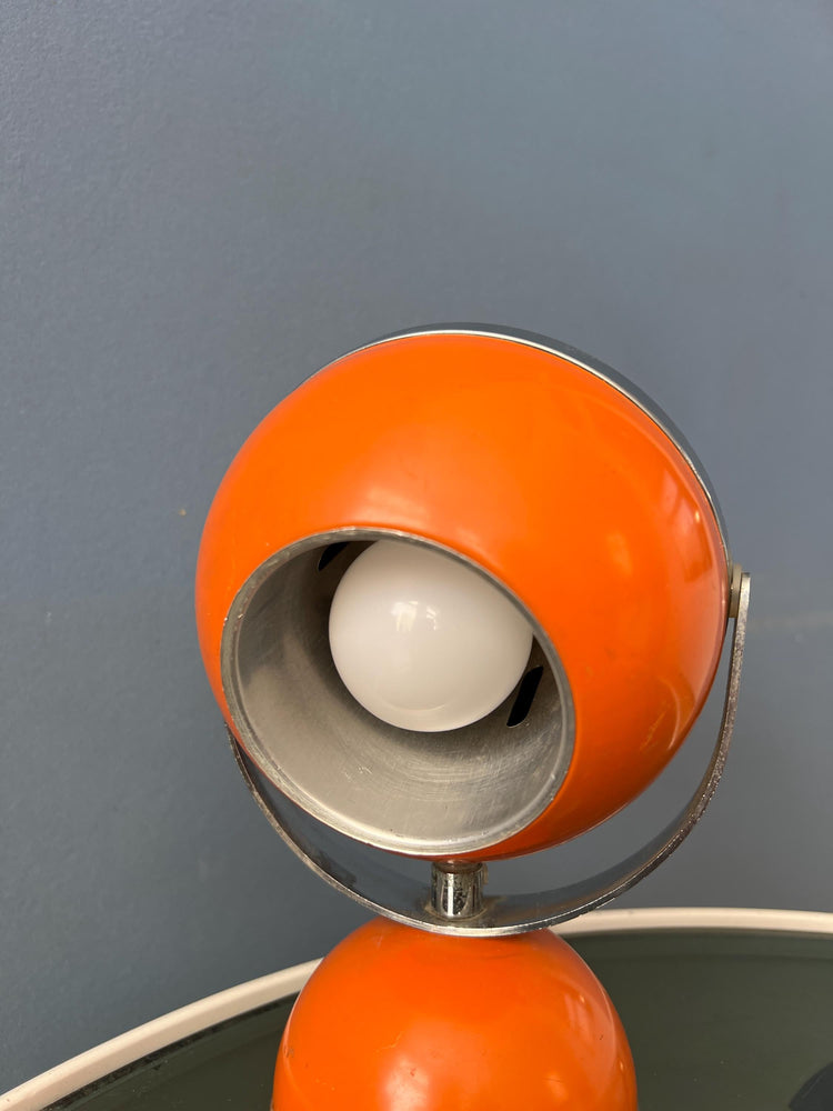 Orange Mid Century Space Age Eyeball Table Lamp