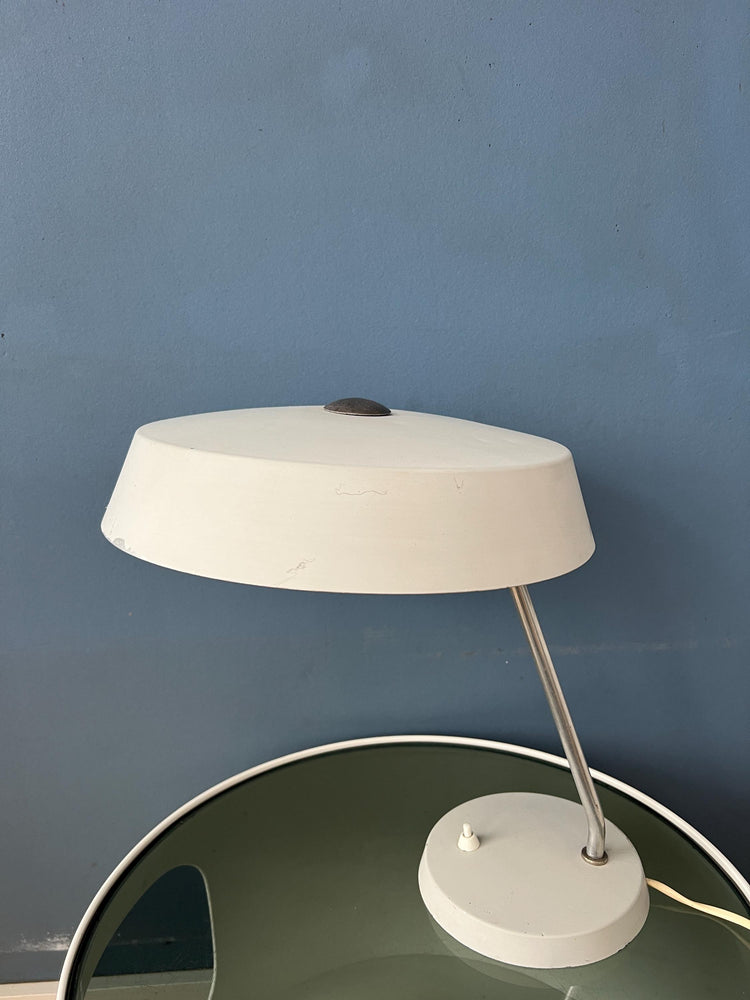 Vintage White VEB Leuchten Bauhaus Style Desk Lamp