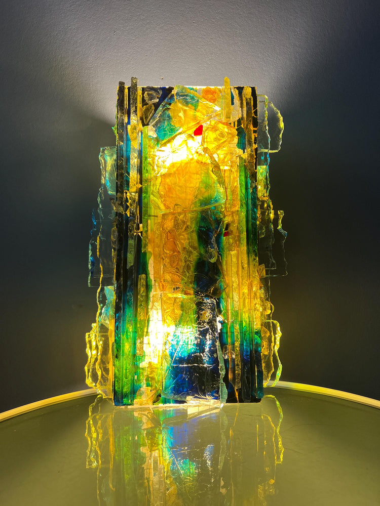 Vintage Raak 'Chartres' Glass Wall Lamp by Willem van Oyen