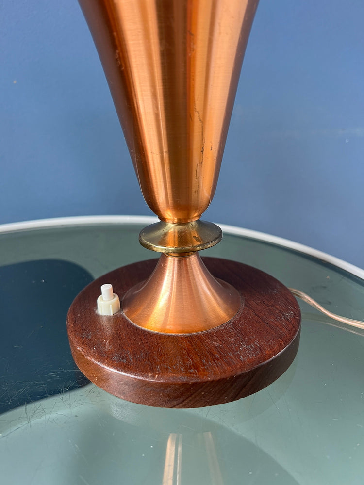 Set (2) of Danish Trumpet Uplighter Copper Desk Lamps