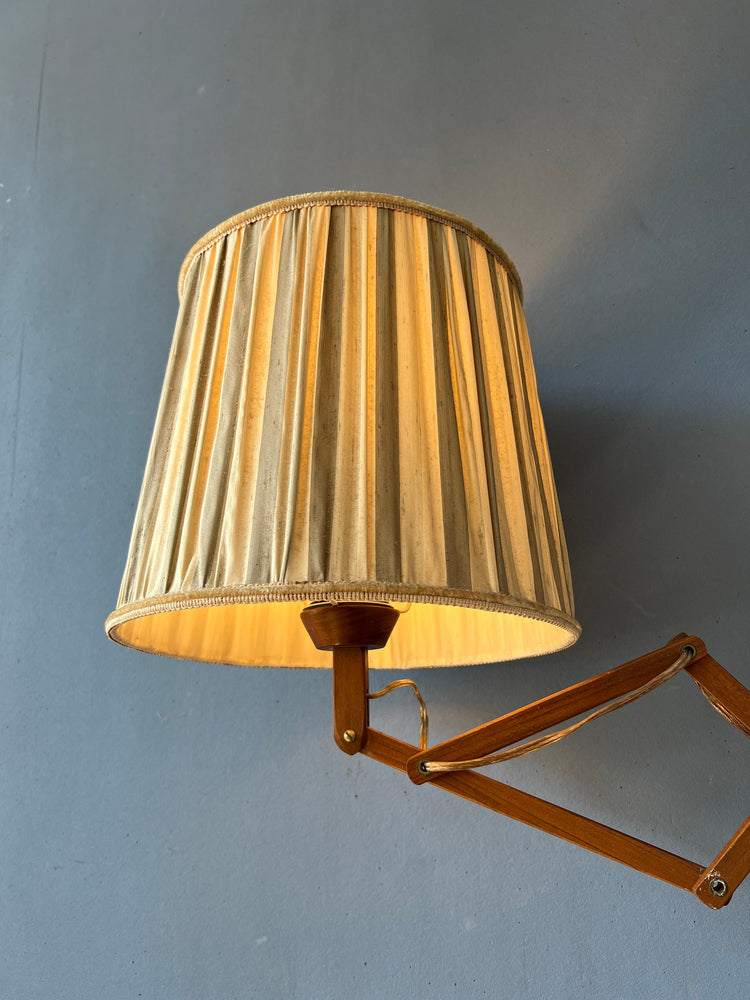 Teak Wood Scissor Wall Light