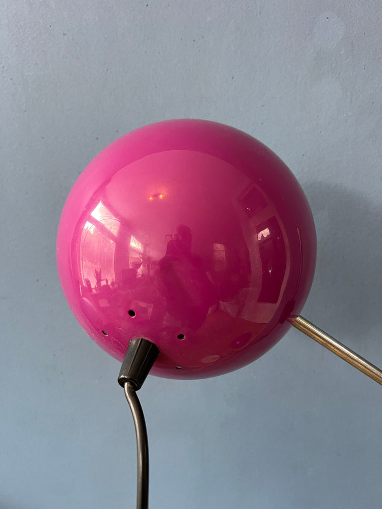Purple Mid Century Swivel Arm Eyeball Floor Lamp
