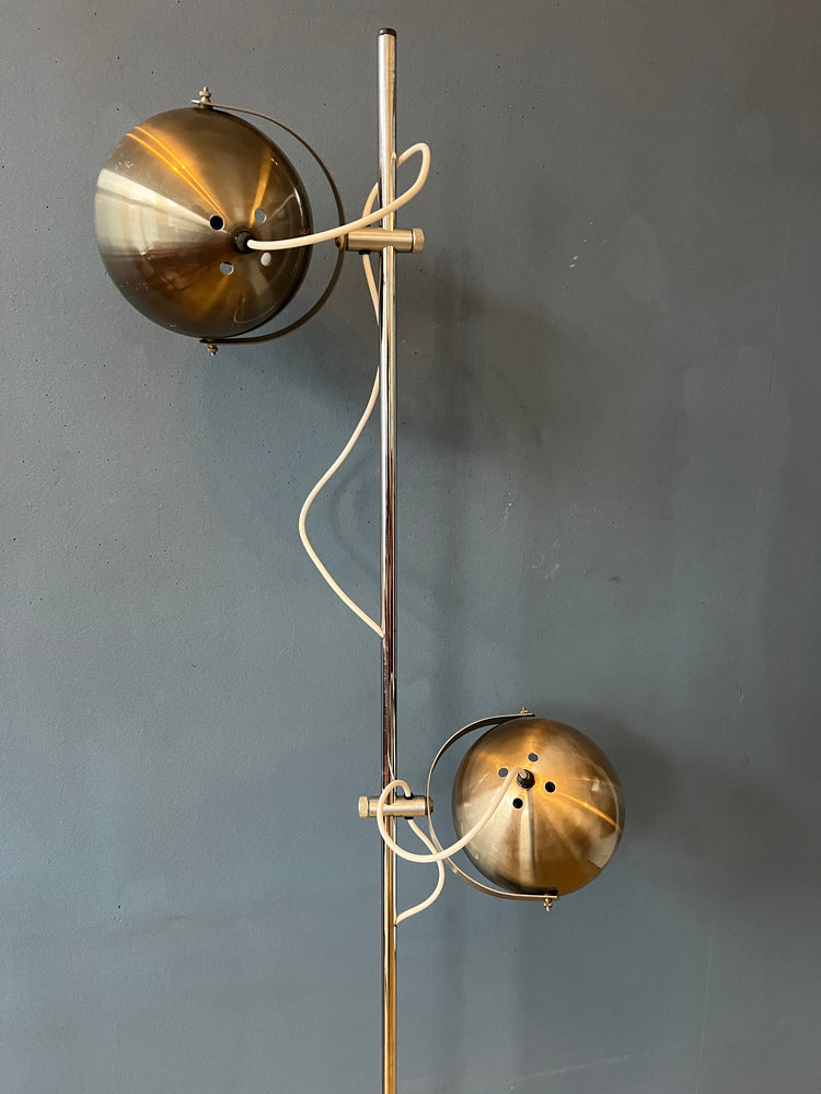 Vintage Dark Silver Herda Space Age Eyeball Floor Lamp