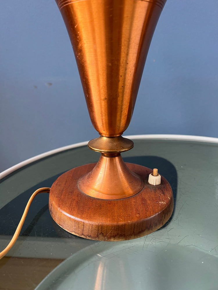 Set (2) of Danish Trumpet Uplighter Copper Desk Lamps
