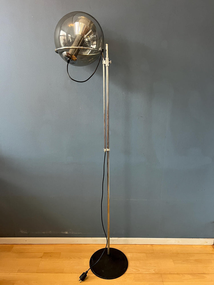 Vintage Mid Century GEPO Clear Glass 'Globe' Eyeball Space Age Floor Lamp