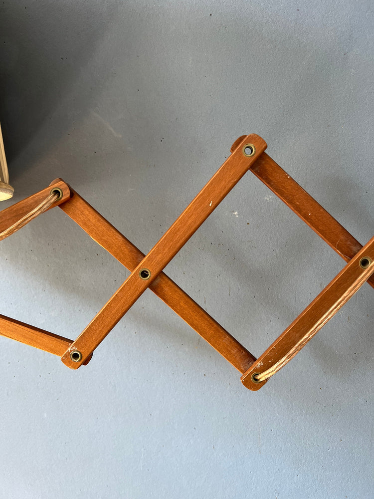 Teak Wood Scissor Wall Light