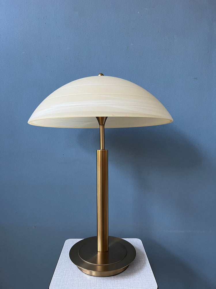 Post Modern Mushroom Table Lamp - Art Nouveau Glass Table Lamp - Metal Desk Lamp