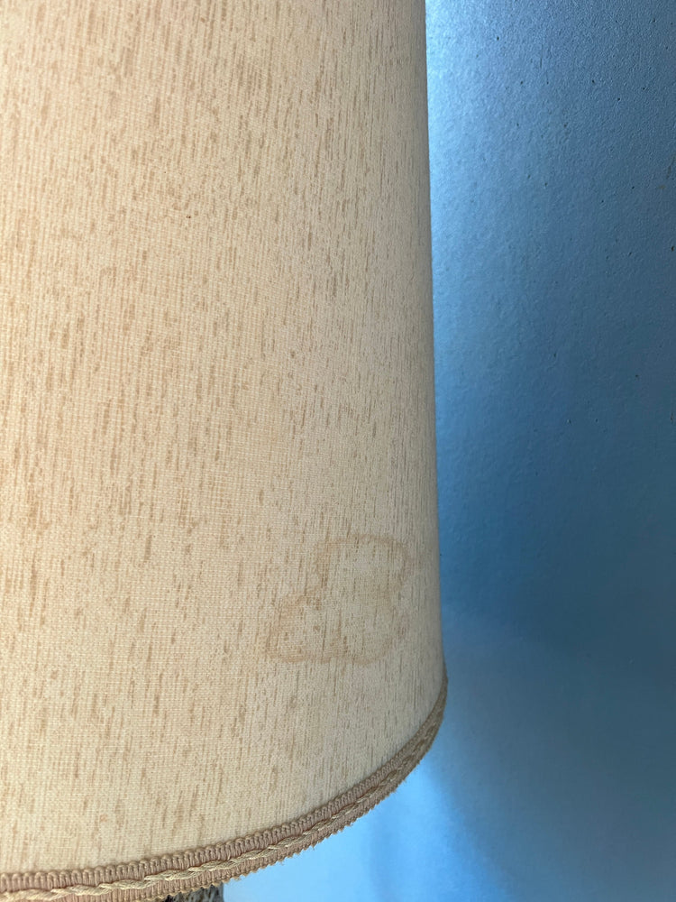 Beige West Germany Fat Lava Ceramic Floor Lamp with Large Beige Shade