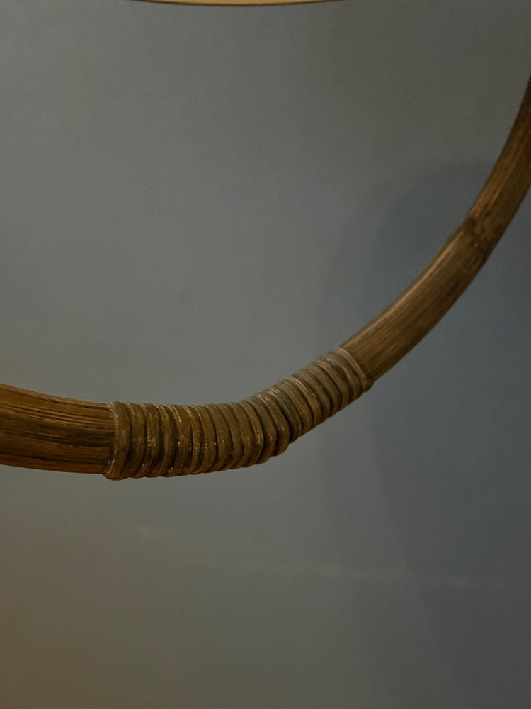 Mid Century Bamboo Dijkstra Space Age Mushroom Pendant Lamp