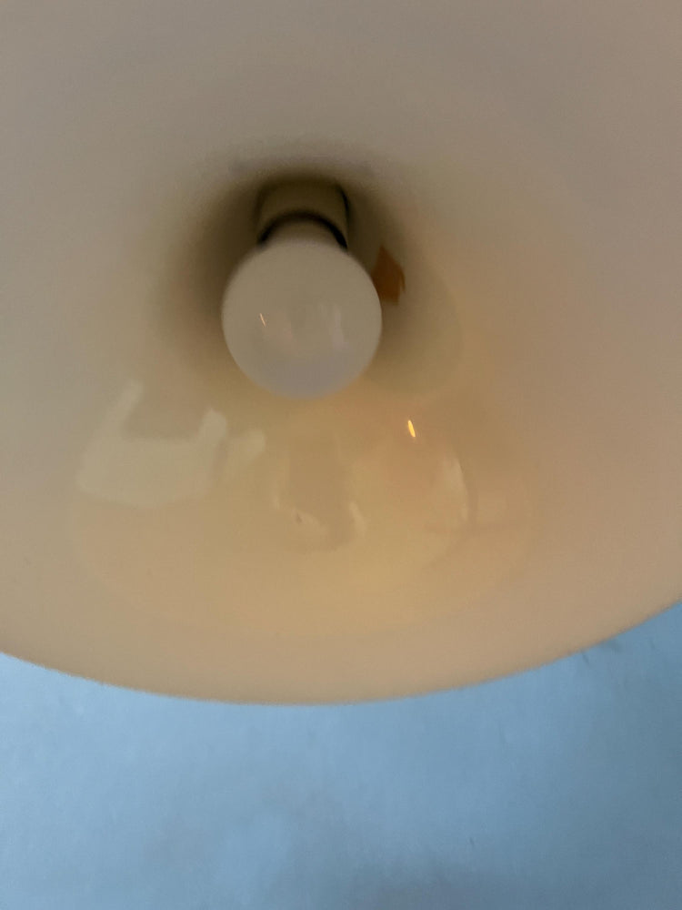 Vintage White Gloss Space Age Witch Hat Pendant Light