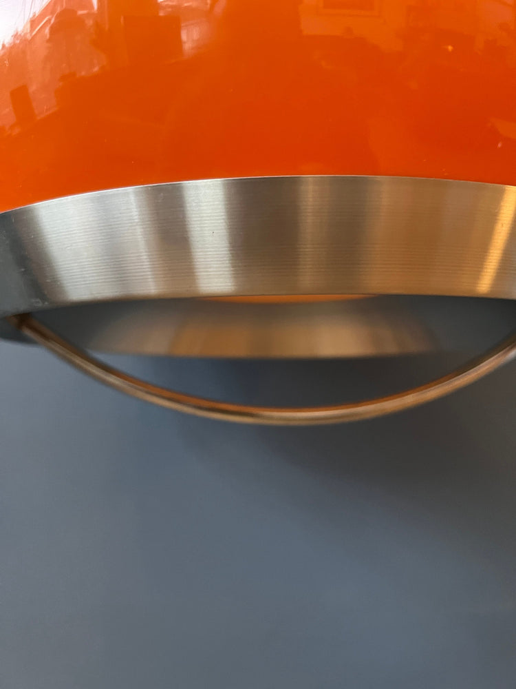 Vintage Orange Dijkstra Pendant Light / Mid Century Space Age Light Fixture