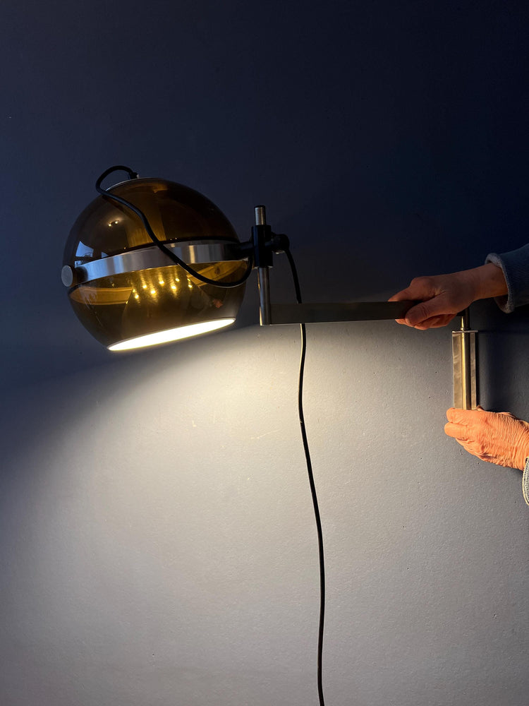 Vintage Mid Century Dijkstra Globe Space Age Wall Lamp