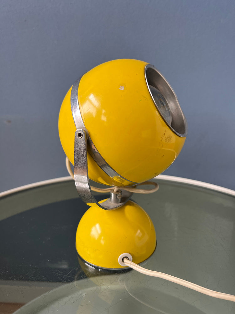 Yellow Mid Century Space Age Eyeball Table Lamp