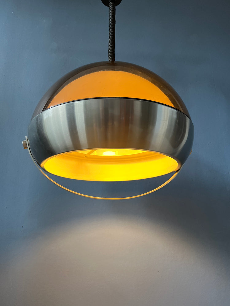 Mid Century Space Age Pendant Light - Lakro Pendant Lamp - 70s Rise and Fall Lamp