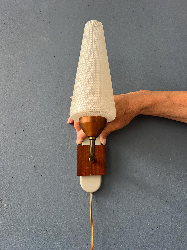 Vintage Mid Century Glass Wall Sconce